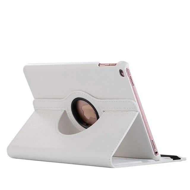 360 Degree Rotating Leather Smart Cover Case for Apple iPads