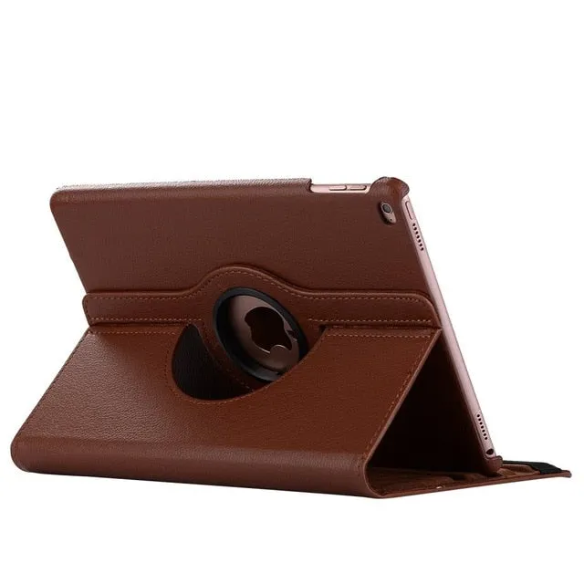 360 Degree Rotating Leather Smart Cover Case for Apple iPads