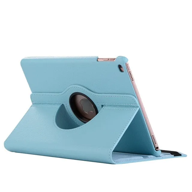 360 Degree Rotating Leather Smart Cover Case for Apple iPads