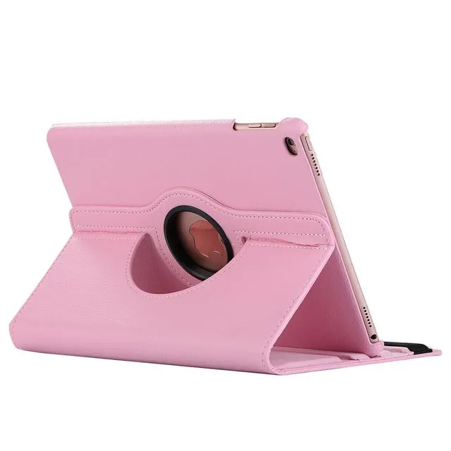 360 Degree Rotating Leather Smart Cover Case for Apple iPads