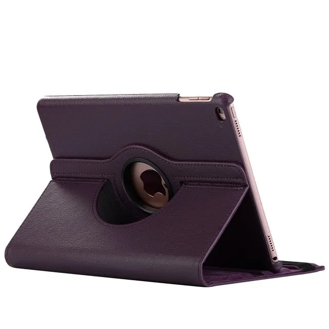 360 Degree Rotating Leather Smart Cover Case for Apple iPads