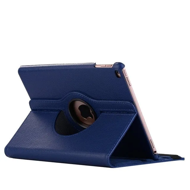 360 Degree Rotating Leather Smart Cover Case for Apple iPads