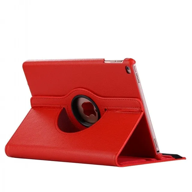 360 Degree Rotating Leather Smart Cover Case for Apple iPads