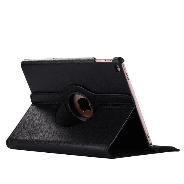 360 Degree Rotating Leather Smart Cover Case for Apple iPads