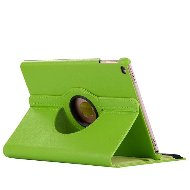 360 Degree Rotating Leather Smart Cover Case for Apple iPads
