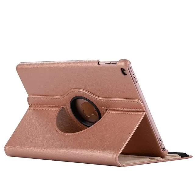 360 Degree Rotating Leather Smart Cover Case for Apple iPads
