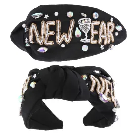Black New Year Beaded Headband