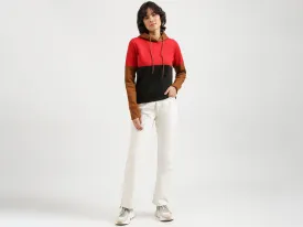 Women Colorblocked Closed Sweatshirt